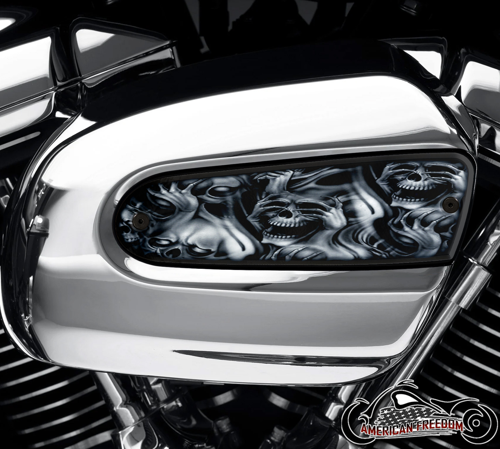 Harley Davidson Wedge Air Cleaner Insert - No Evil Skulls